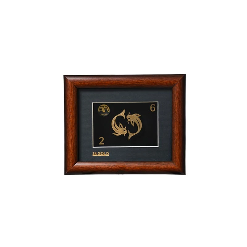 تابلو طلا نماد ماه تولد اسفند با ورق روکش طلای 24 عیار متوسط