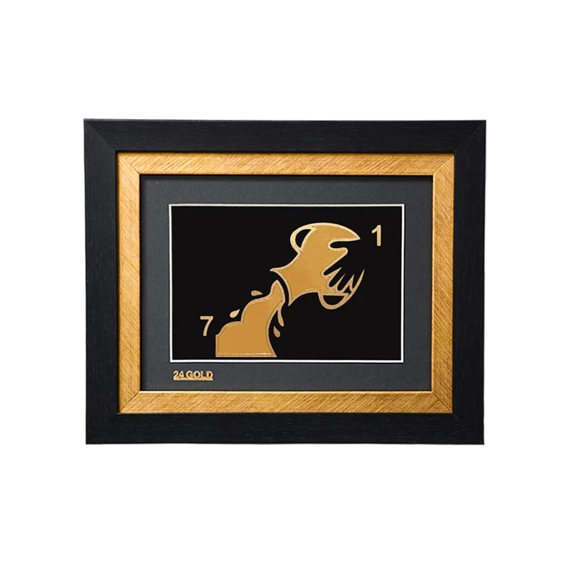 تابلو طلا نماد ماه تولد بهمن با ورق روکش طلای 24 عیار بزرگ