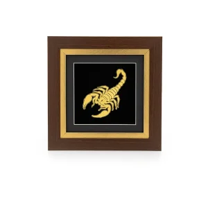 تابلو طلا نماد ماه تولد آبان با ورق روکش طلای 24 عیار بزرگ