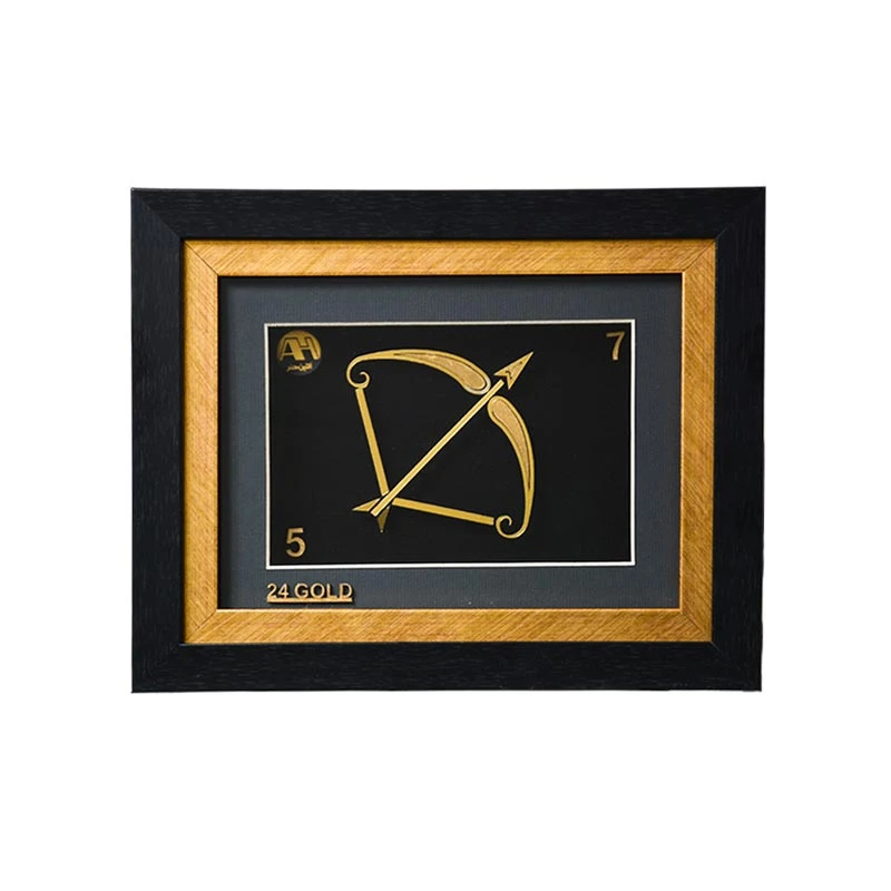 تابلو طلا نماد ماه تولد آذر با ورق روکش طلای 24 عیار بزرگ