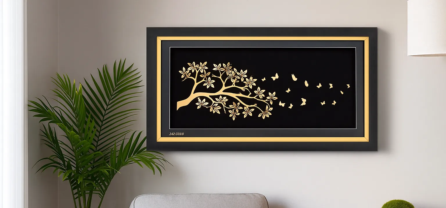 تابلو ورق طلا درخت