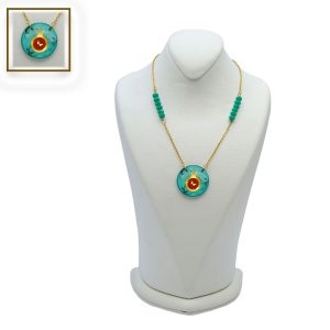 آویز سنگ و زنجیر انار و پروانه