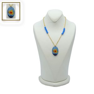 آویز سنگ و زنجیر برگ و قلب