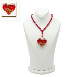 گردنبند طرح قلب انار و گندم