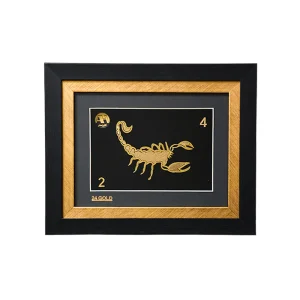 تابلو طلا نماد ماه تولد آبان با ورق روکش طلای 24 عیار بزرگ